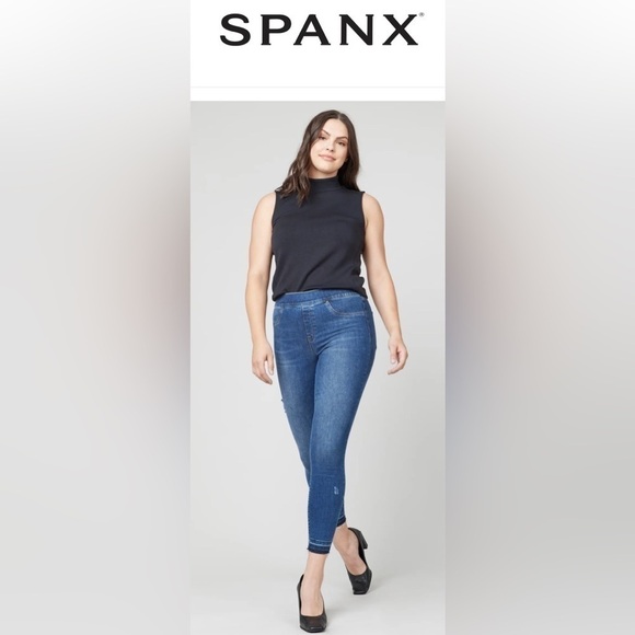 SPANX Distressed Ankle Skinny Jeans - Picture 1 of 16
